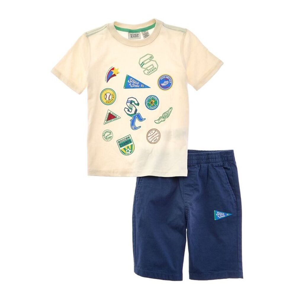 Scotch & Soda Boys  2Pc T-Shirt & Short Set, Brown